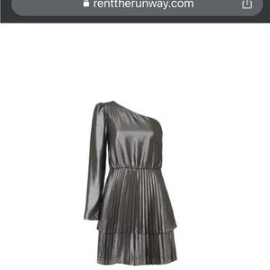 Rent the runway Derek lam collective metallic one shoulder dress size 36 (us 0)
